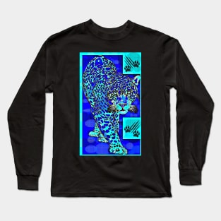 The leopard in blue Long Sleeve T-Shirt